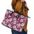 Piqi Bula Fiji Leather Tote Bag Fijian Tapa Seamless Hibiscus - Polynesian Pride