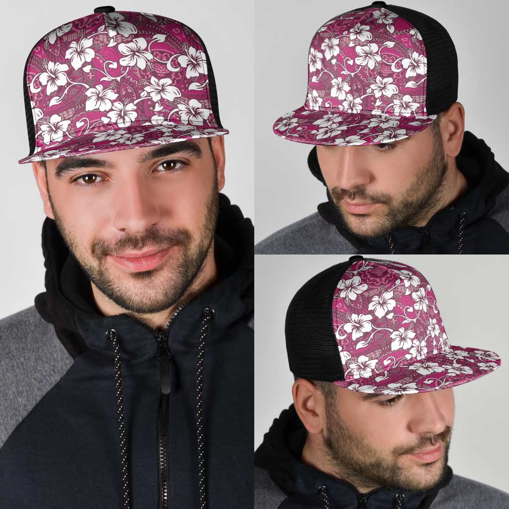 Piqi Bula Fiji Mesh Trucker Cap Fijian Tapa Seamless Hibiscus LT14 - Polynesian Pride