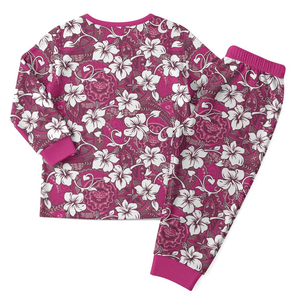 Piqi Bula Fiji Christmas Pajama Set Fijian Tapa Seamless Hibiscus - Polynesian Pride