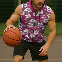 Piqi Bula Fiji Sleeveless Zip Hoodie Fijian Tapa Seamless Hibiscus - Polynesian Pride