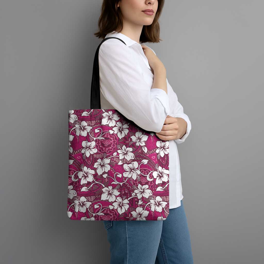 Piqi Bula Fiji Tote Bag Fijian Tapa Seamless Hibiscus - Polynesian Pride