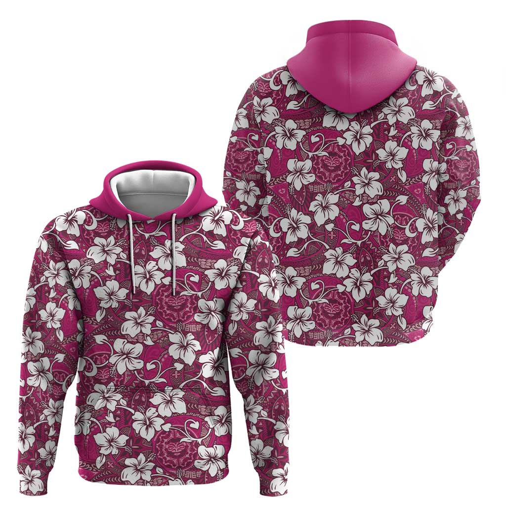 Piqi Bula Fiji Zip Hoodie Fijian Tapa Seamless Hibiscus - Polynesian Pride