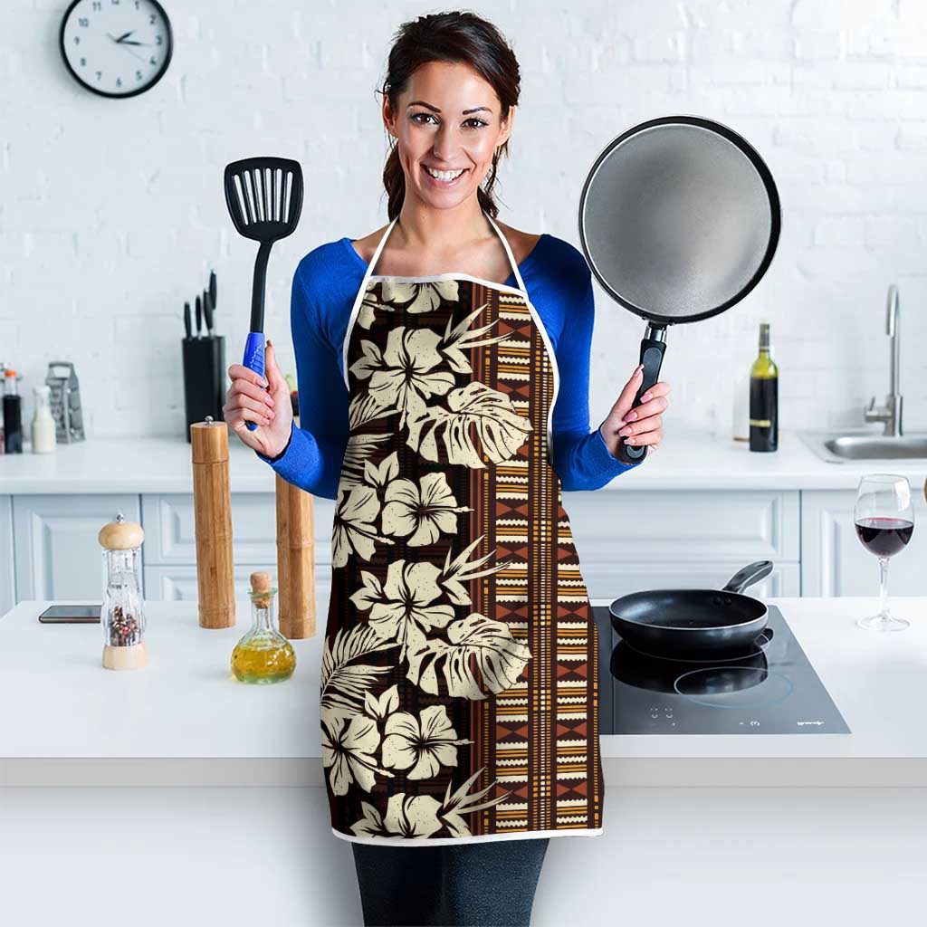 Bula Fiji Masi Apron Tapa Tropical Hibiscus Half Stylized - Polynesian Pride
