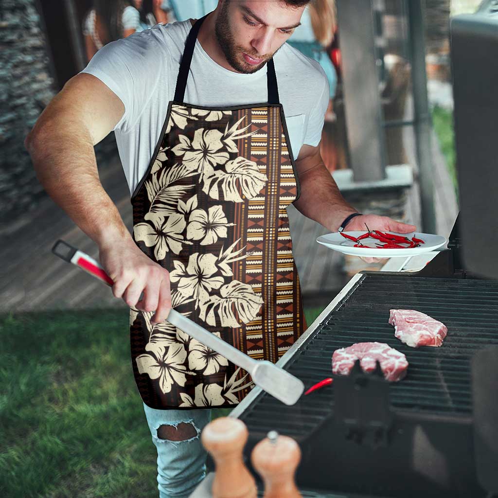 Bula Fiji Masi Apron Tapa Tropical Hibiscus Half Stylized - Polynesian Pride