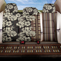 Bula Fiji Masi Back Car Seat Cover Tapa Tropical Hibiscus Half Stylized - Polynesian Pride