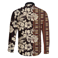 Bula Fiji Masi Family Matching Off The Shoulder Long Sleeve Dress and Hawaiian Shirt Tapa Tropical Hibiscus Half Stylized LT14 - Polynesian Pride