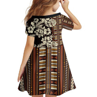 Bula Fiji Masi Family Matching Off Shoulder Maxi Dress and Hawaiian Shirt Tapa Tropical Hibiscus Half Stylized LT14 - Polynesian Pride