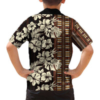 Bula Fiji Masi Family Matching Off Shoulder Short Dress and Hawaiian Shirt Tapa Tropical Hibiscus Half Stylized LT14 - Polynesian Pride