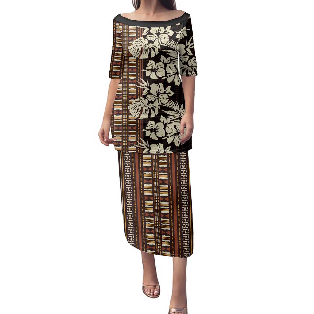 Bula Fiji Masi Family Matching Puletasi and Hawaiian Shirt Tapa Tropical Hibiscus Half Stylized - Polynesian Pride