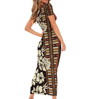 Bula Fiji Masi Family Matching Short Sleeve Bodycon Dress and Hawaiian Shirt Tapa Tropical Hibiscus Half Stylized LT14 - Polynesian Pride