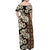 Bula Fiji Masi Off Shoulder Maxi Dress Tapa Tropical Hibiscus Half Stylized - Polynesian Pride