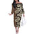Bula Fiji Masi Off The Shoulder Long Sleeve Dress Tapa Tropical Hibiscus Half Stylized - Polynesian Pride