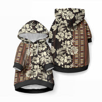 Bula Fiji Masi Pet Hoodie Tapa Tropical Hibiscus Half Stylized LT14 Pullover Brown - Polynesian Pride