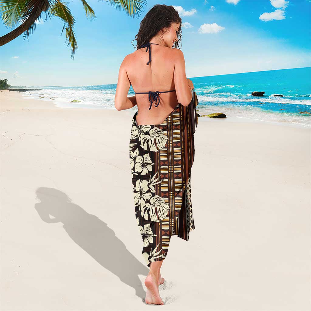 Bula Fiji Masi Sarong Tapa Tropical Hibiscus Half Stylized - Polynesian Pride