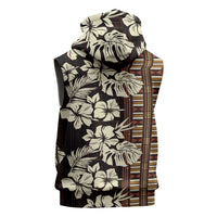 Bula Fiji Masi Sleeveless Hoodie Tapa Tropical Hibiscus Half Stylized - Polynesian Pride