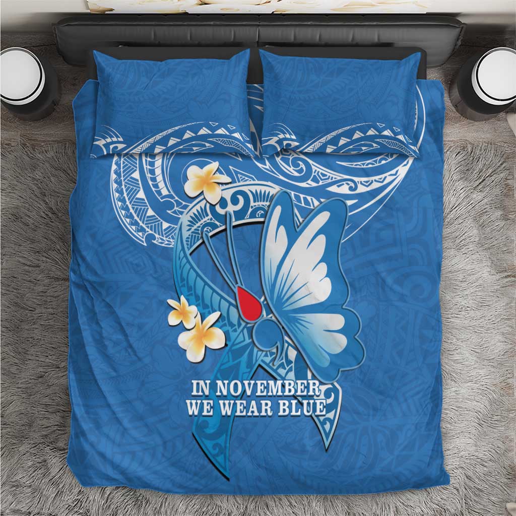 Polynesia Diabetes Awareness Month Bedding Set In November We Wear Blue LT14 Blue - Polynesian Pride