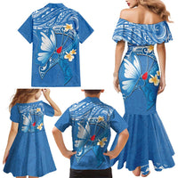 Polynesia Diabetes Awareness Month Family Matching Mermaid Dress and Hawaiian Shirt In November We Wear Blue LT14 - Polynesian Pride