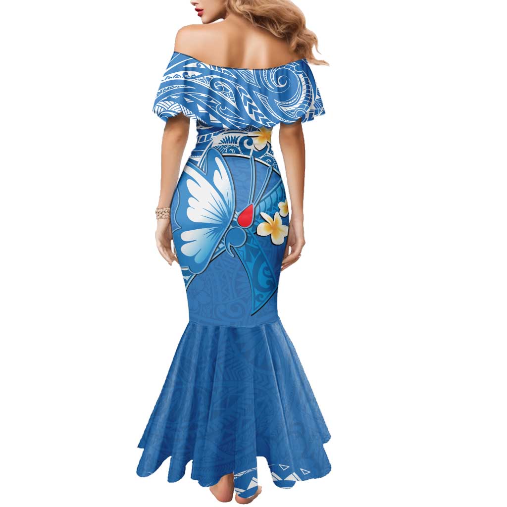 Polynesia Diabetes Awareness Month Family Matching Mermaid Dress and Hawaiian Shirt In November We Wear Blue LT14 - Polynesian Pride