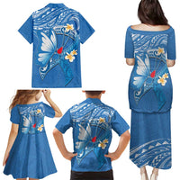 Polynesia Diabetes Awareness Month Family Matching Puletasi and Hawaiian Shirt In November We Wear Blue LT14 - Polynesian Pride