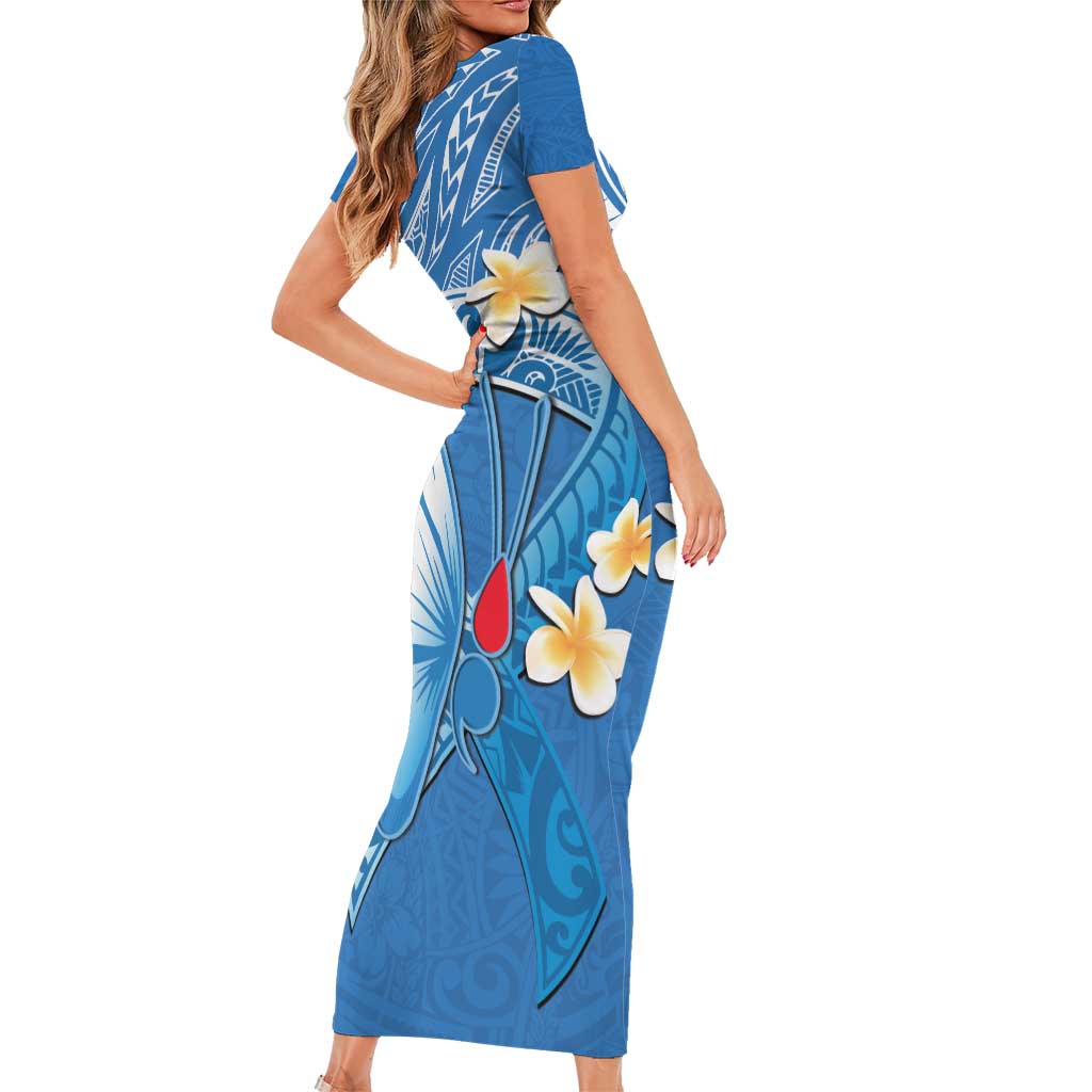 Polynesia Diabetes Awareness Month Family Matching Short Sleeve Bodycon Dress and Hawaiian Shirt In November We Wear Blue LT14 - Polynesian Pride