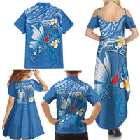 Polynesia Diabetes Awareness Month Family Matching Summer Maxi Dress and Hawaiian Shirt In November We Wear Blue LT14 - Polynesian Pride