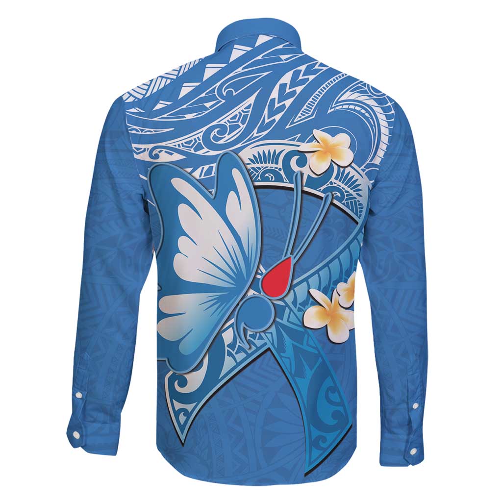 Polynesia Diabetes Awareness Month Family Matching Summer Maxi Dress and Hawaiian Shirt In November We Wear Blue LT14 - Polynesian Pride