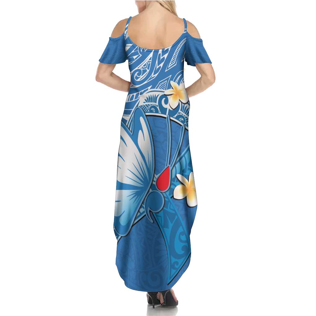 Polynesia Diabetes Awareness Month Family Matching Summer Maxi Dress and Hawaiian Shirt In November We Wear Blue LT14 - Polynesian Pride