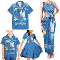Polynesia Diabetes Awareness Month Family Matching Tank Maxi Dress and Hawaiian Shirt In November We Wear Blue LT14 - Polynesian Pride