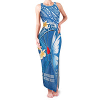 Polynesia Diabetes Awareness Month Family Matching Tank Maxi Dress and Hawaiian Shirt In November We Wear Blue LT14 Mom's Dress Blue - Polynesian Pride