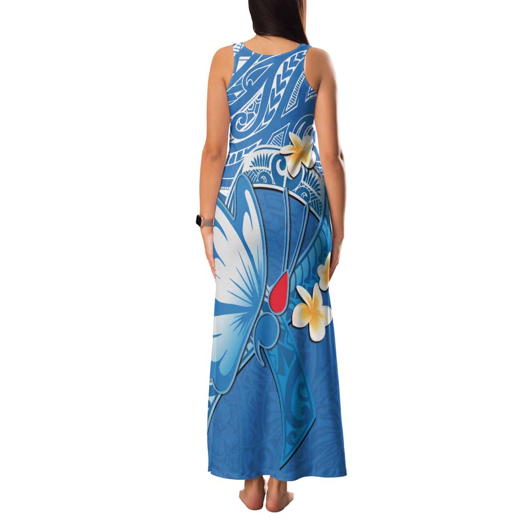 Polynesia Diabetes Awareness Month Family Matching Tank Maxi Dress and Hawaiian Shirt In November We Wear Blue LT14 - Polynesian Pride