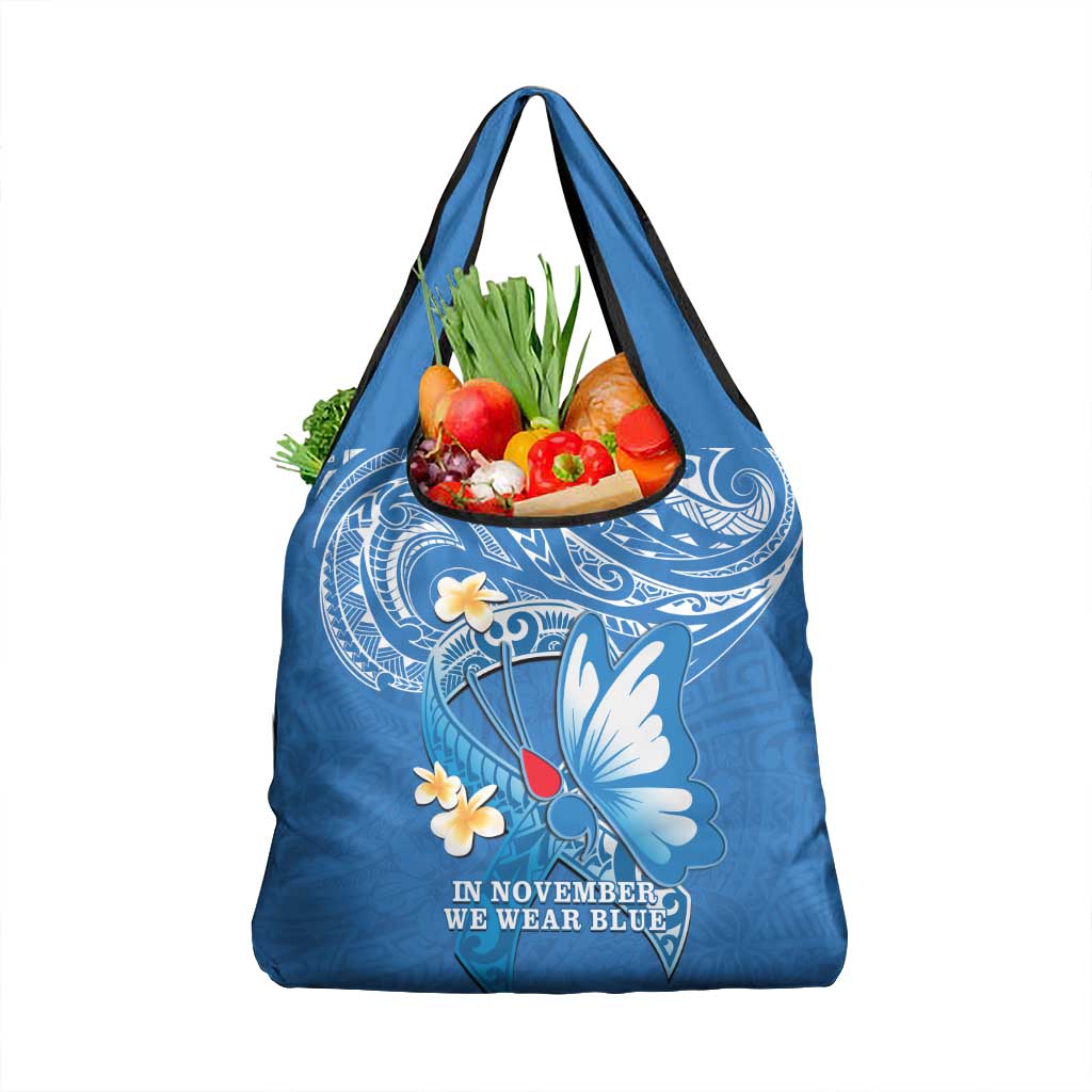 Polynesia Diabetes Awareness Month Grocery Bag In November We Wear Blue LT14 1-pack One Size Blue - Polynesian Pride