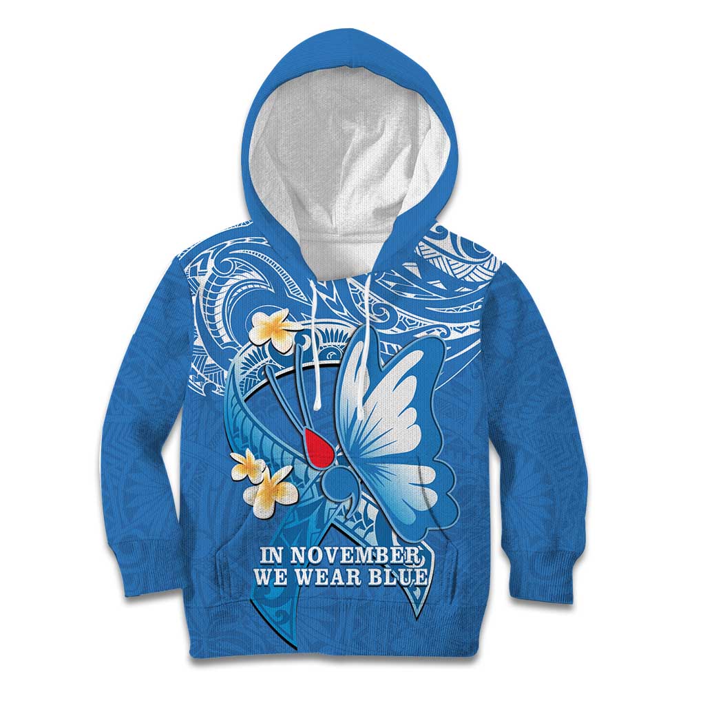Polynesia Diabetes Awareness Month Kid Hoodie In November We Wear Blue LT14 Hoodie Blue - Polynesian Pride