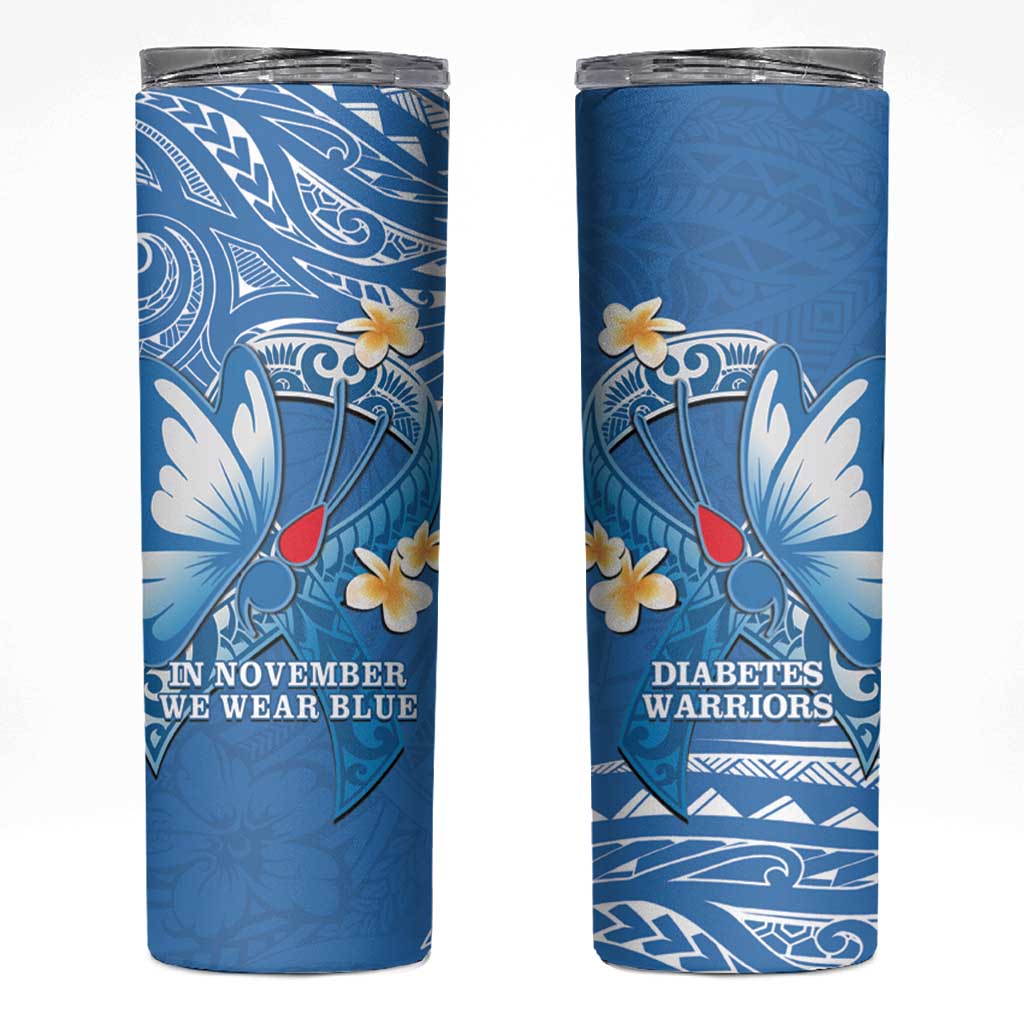 Polynesia Diabetes Awareness Month Skinny Tumbler In November We Wear Blue LT14 Blue - Polynesian Pride