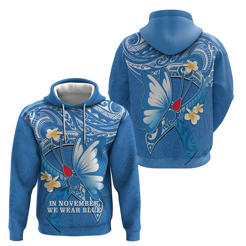 Polynesia Diabetes Awareness Month Zip Hoodie In November We Wear Blue LT14 - Polynesian Pride