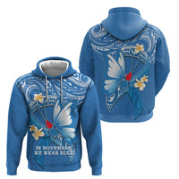 Polynesia Diabetes Awareness Month Zip Hoodie In November We Wear Blue LT14 - Polynesian Pride