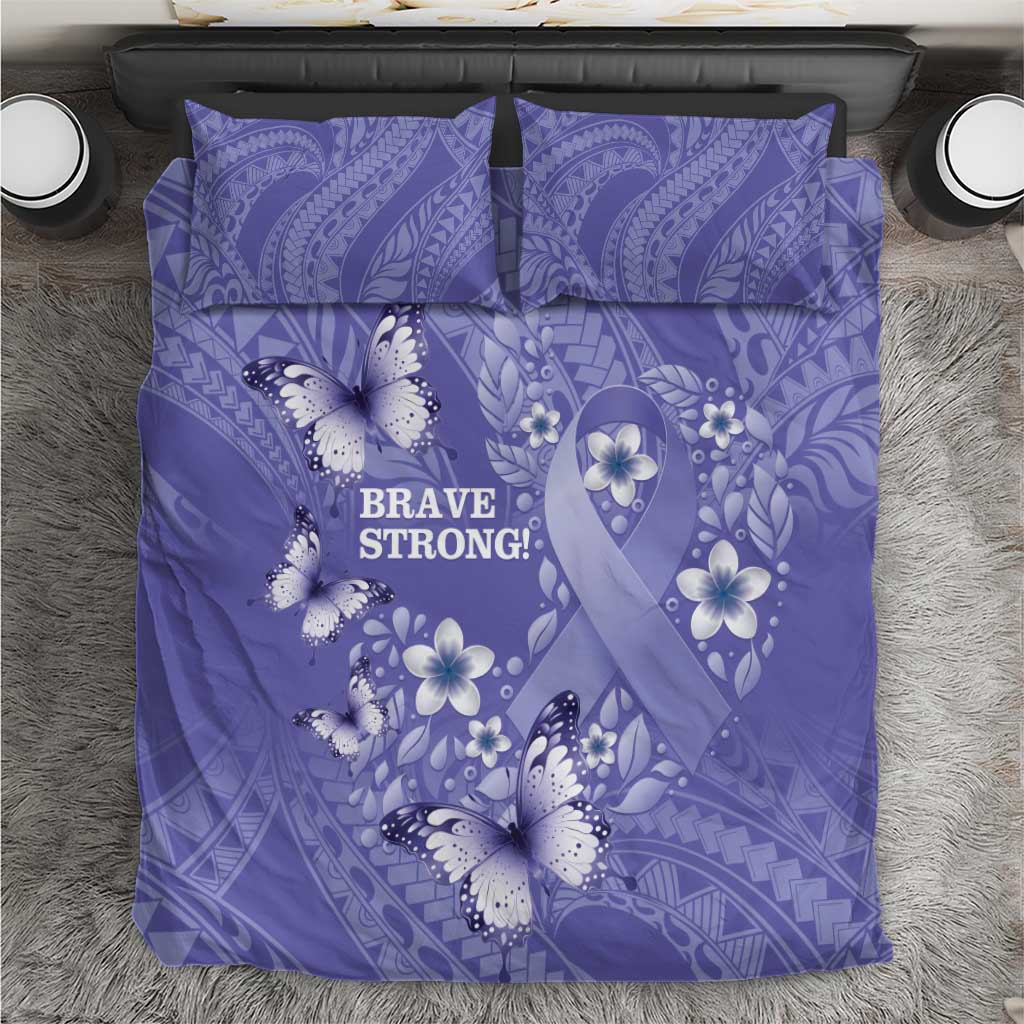 Polynesia Stomach Cancer Awareness Bedding Set Periwinkle Ribbon Brave Strong! LT14 Periwinkle - Polynesian Pride