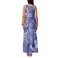 Polynesia Stomach Cancer Awareness Family Matching Tank Maxi Dress and Hawaiian Shirt Periwinkle Ribbon Brave Strong! LT14 - Polynesian Pride