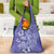 Polynesia Stomach Cancer Awareness Grocery Bag Periwinkle Ribbon Brave Strong!