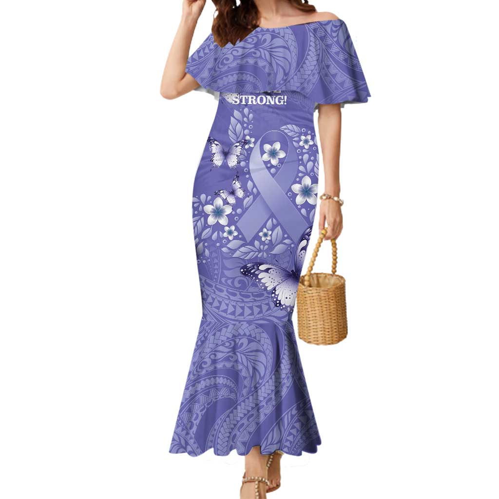 Polynesia Stomach Cancer Awareness Mermaid Dress Periwinkle Ribbon Brave Strong! LT14 Women Periwinkle - Polynesian Pride