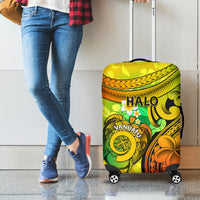 Halo Vanuatu Luggage Cover Sand Drawing Turtle Polynesian Tropical Flowers LT14 - Polynesian Pride