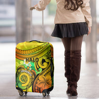Halo Vanuatu Luggage Cover Sand Drawing Turtle Polynesian Tropical Flowers LT14 - Polynesian Pride