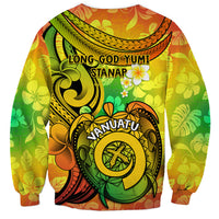 Halo Vanuatu Sweatshirt Sand Drawing Turtle Polynesian Tropical Flowers LT14 - Polynesian Pride