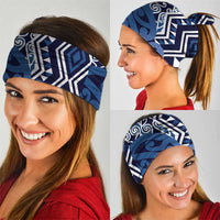 New Zealand Neck Gaiter Aotearoa Kowhaiwhai Mix Taniko Art - Blue - Polynesian Pride