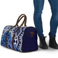 New Zealand Travel Bag Aotearoa Kowhaiwhai Mix Taniko Art - Blue LT14 - Polynesian Pride