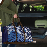 New Zealand Travel Bag Aotearoa Kowhaiwhai Mix Taniko Art - Blue LT14 - Polynesian Pride