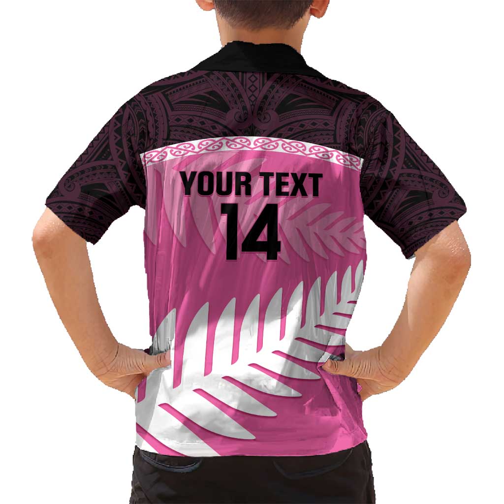 Custom New Zealand Aotearoa Cricket Family Matching Off Shoulder Short Dress and Hawaiian Shirt Go White Silver Fern LT14 - Polynesian Pride