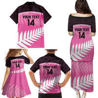 Custom New Zealand Aotearoa Cricket Family Matching Puletasi and Hawaiian Shirt Go White Silver Fern LT14 - Polynesian Pride