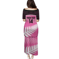 Custom New Zealand Aotearoa Cricket Family Matching Puletasi and Hawaiian Shirt Go White Silver Fern LT14 - Polynesian Pride