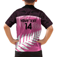 Custom New Zealand Aotearoa Cricket Family Matching Short Sleeve Bodycon Dress and Hawaiian Shirt Go White Silver Fern LT14 - Polynesian Pride
