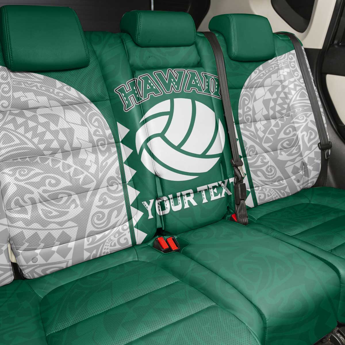 Custom Hawaii Volleyball Back Car Seat Cover Hawaiian Kakau Pattern